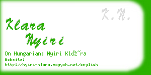 klara nyiri business card